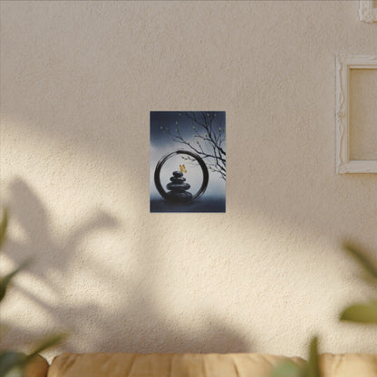 River Stones Spring Canvas Art | Zen Peaceful Design