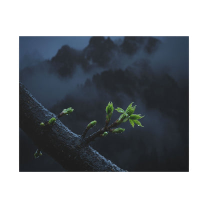 Moonlight Mountain Mist Canvas Art - Dark Japandi Kanso