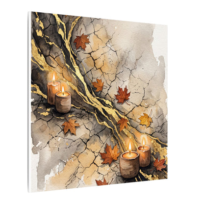 Cracked Earth Autumn Canvas Art | Japandi Warm Design