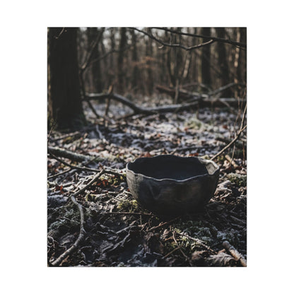 Dappled Ceramic Bowl Canvas Art - Dark Japandi Kanso