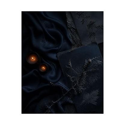 Silk Drape Wall Art Print | Winter Dark Japandi Moody Minimal Art