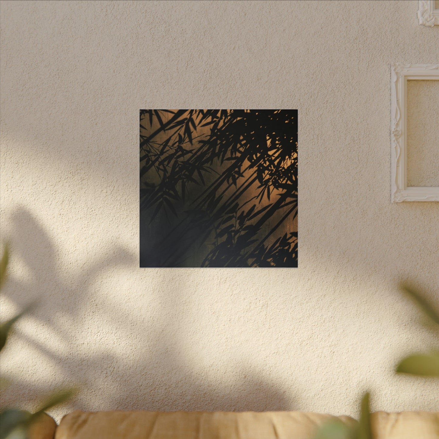 Sophisticated Shadow Play Canvas Art - Shadow Zen Dark Japandi