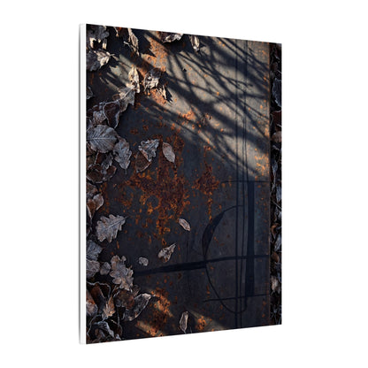 Shibui Rust Patina Canvas Art - Dark Japandi Charcoal Ink