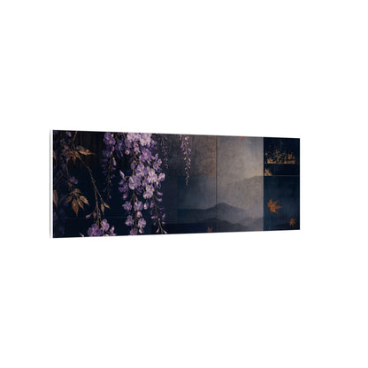 Dawn Wisteria Canvas Art - Dark Japandi Fukinsei