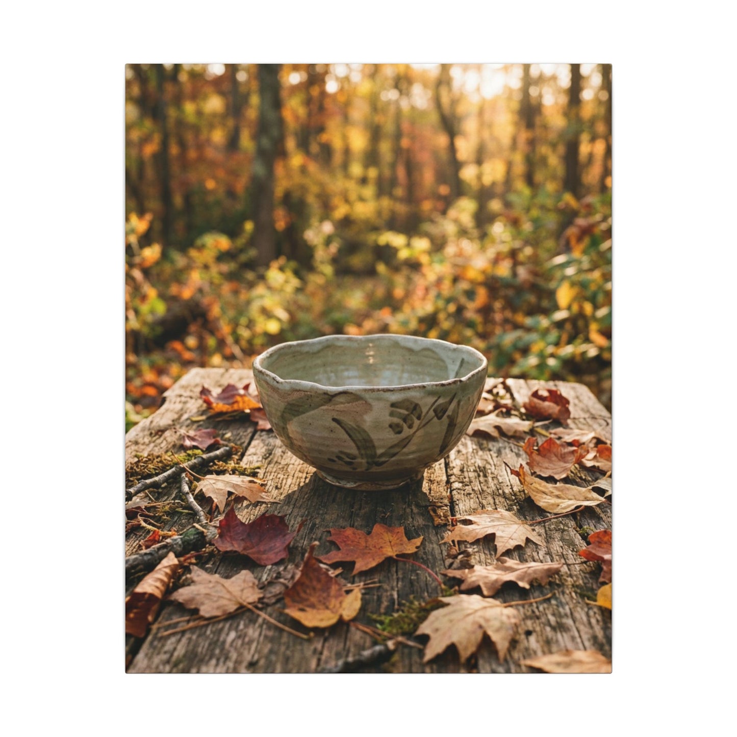 Golden Hour Ceramic Bowl Canvas Art - Japandi Fukinsei