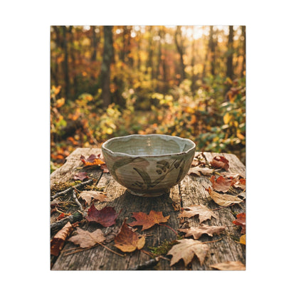 Golden Hour Ceramic Bowl Canvas Art - Japandi Fukinsei