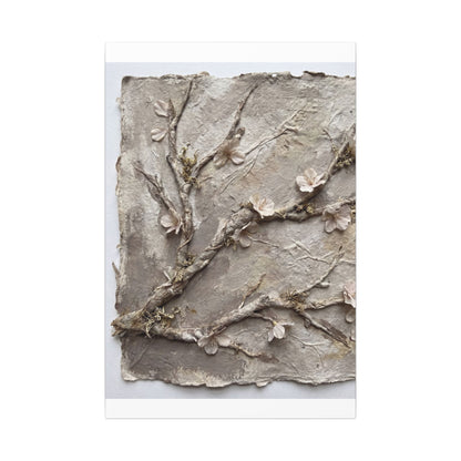 Summer Cherry Blossom Texture Canvas Art | Earthy Decor