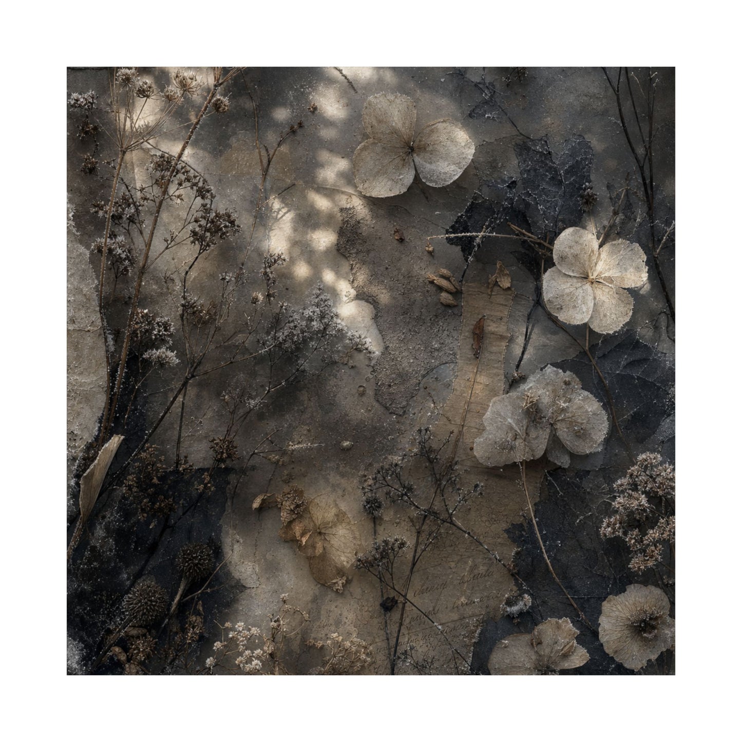 Mono No Aware Dried Flowers Wall Art Print - Japandi Texture