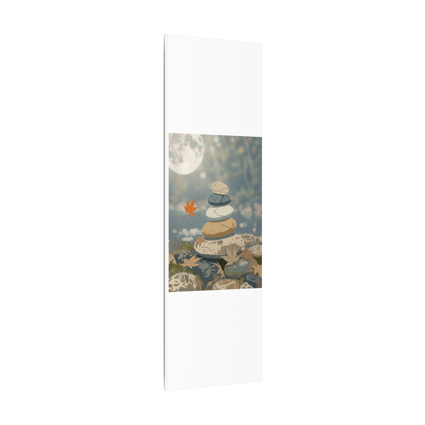 Warm River Stones Canvas Art - Japanese Pattern Japandi