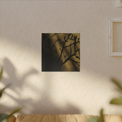 Golden Hour Shadow Play Canvas Art - Dark Japandi Seijaku