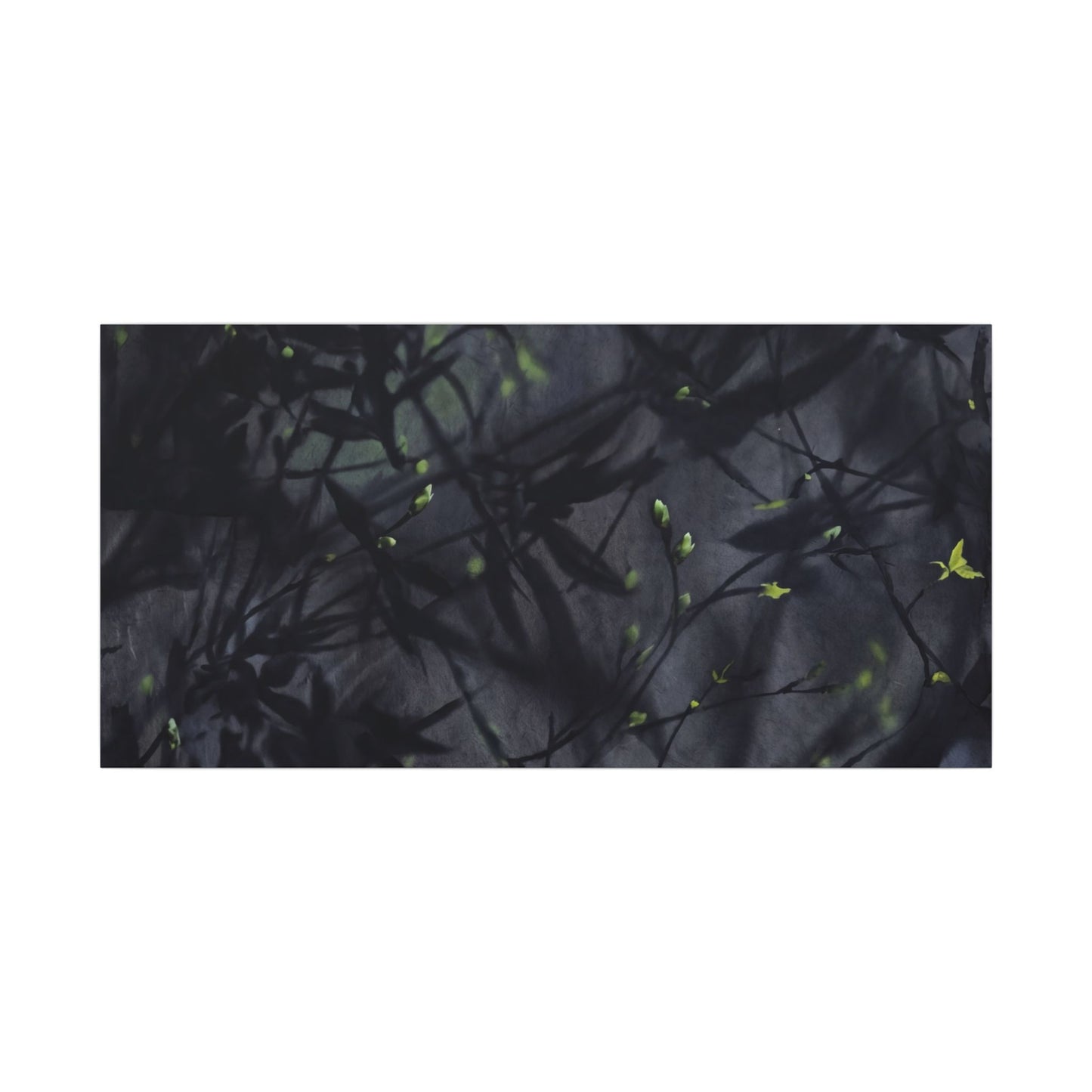 Shadow Play Spring Canvas Art | Dark Japandi Atmospheric Design