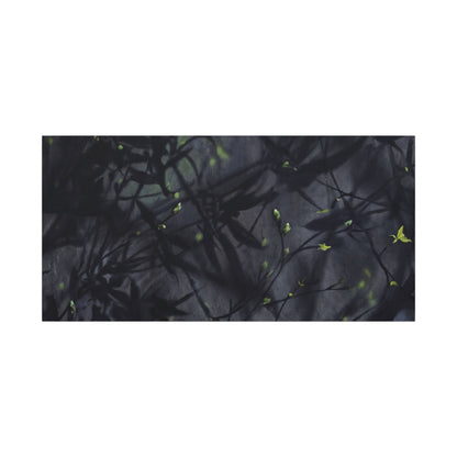 Shadow Play Spring Canvas Art | Dark Japandi Atmospheric Design