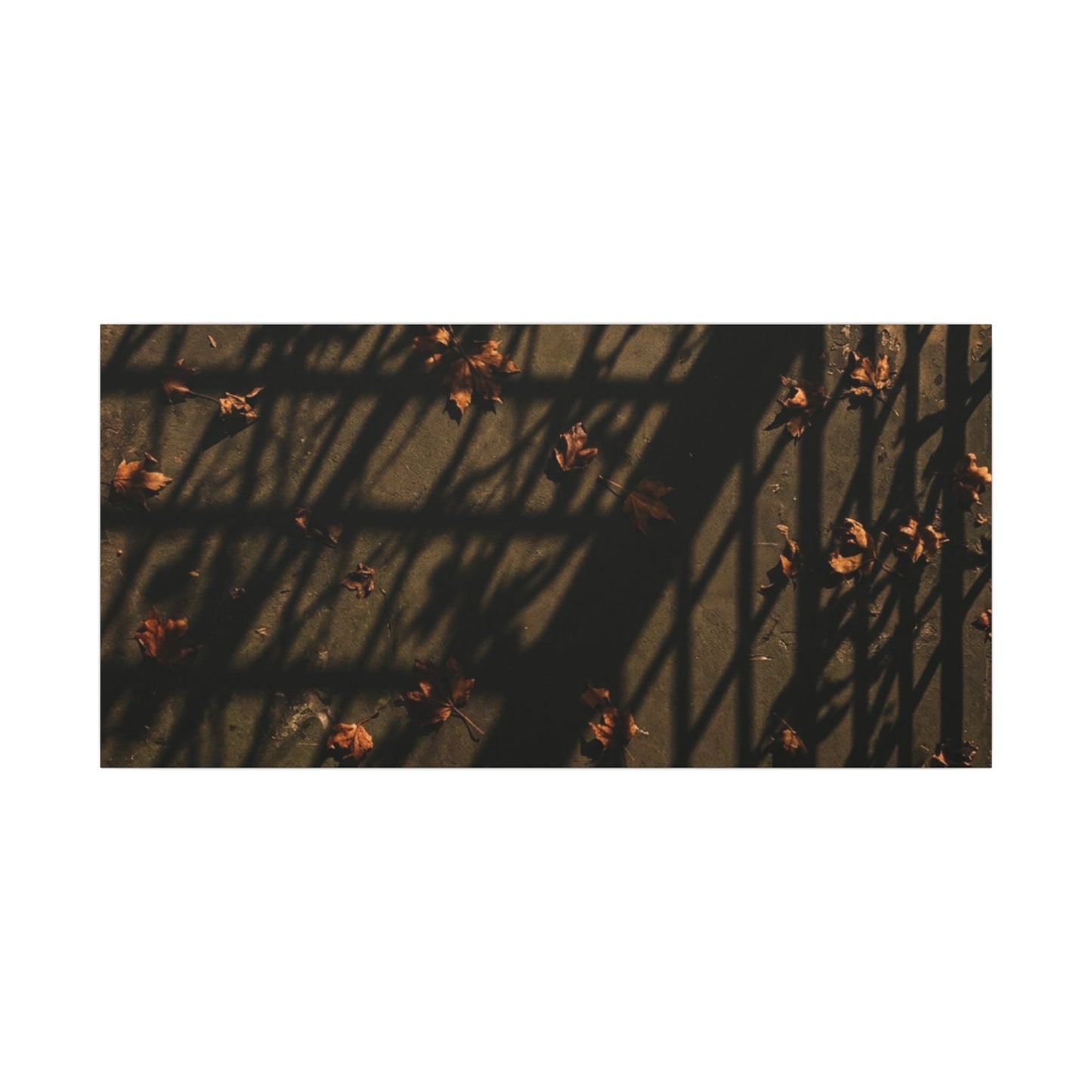 Shadow Play Canvas Art | Autumn Dark Japandi Moody Minimal Art