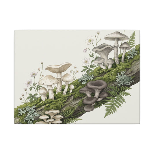 Dappled Wild Mushrooms Canvas Art - Japandi Ma Art Print