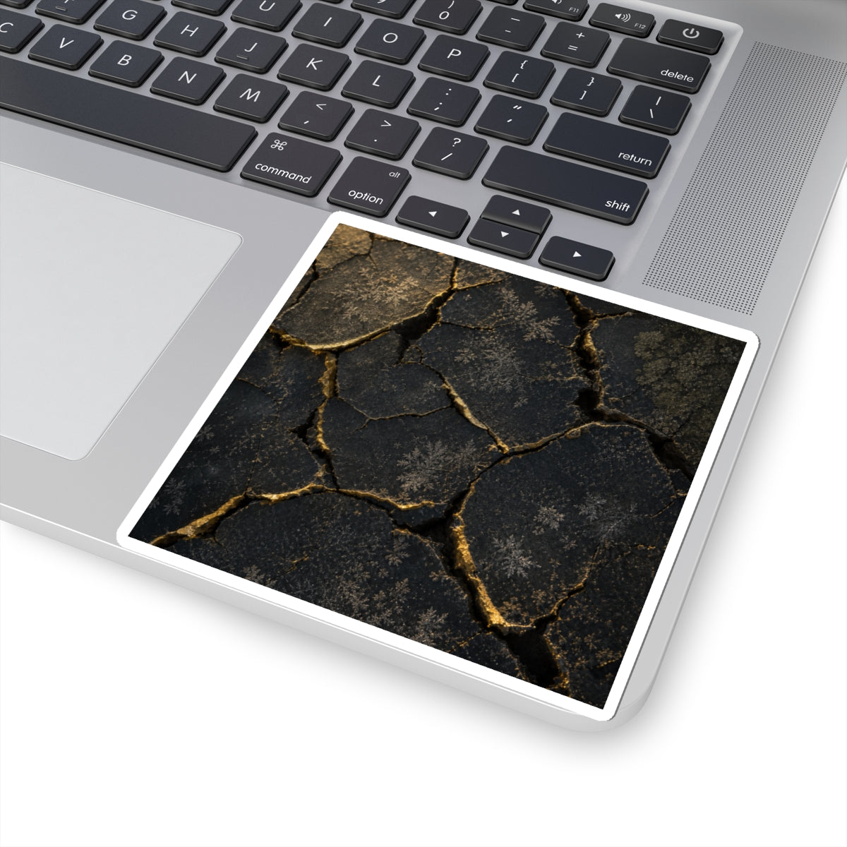 Cracked Earth Shadow Zen Sticker | Luxurious Dark Japandi Art