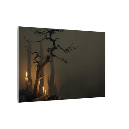 Ma Pine Tree Canvas Art - Dark Japandi Shadow Zen