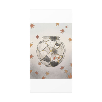Japandi Broken Pottery in Dawn | Minimal Line Canvas Art