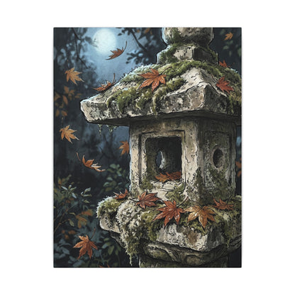 Shibui Stone Lantern Canvas Art - Japandi Minimal Line
