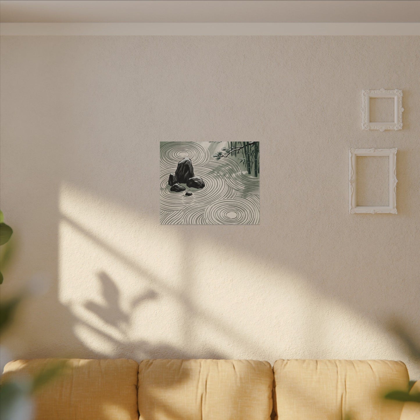 Shibui Rock Garden Canvas Art - Zen Ukiyo E Inspired