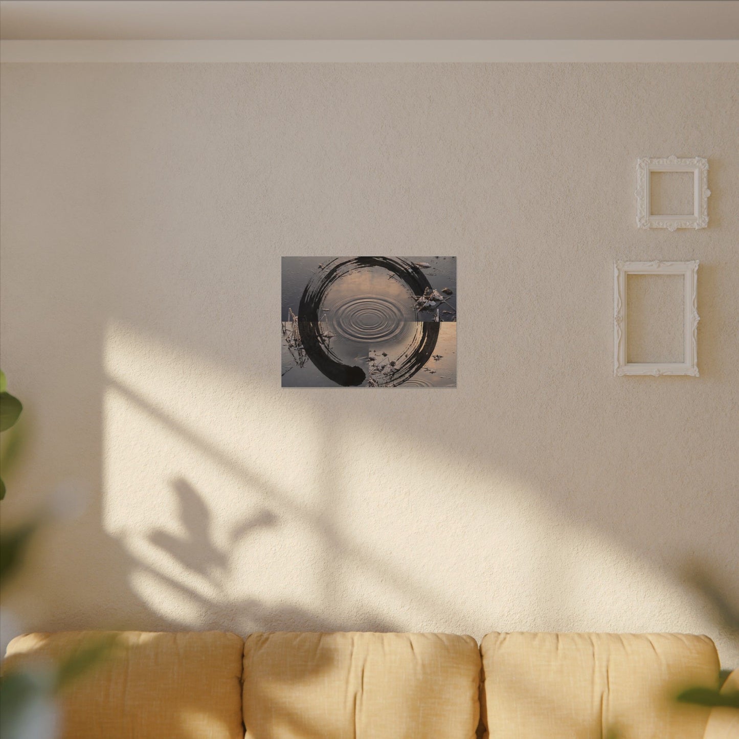 Winter Water Ripple Enso Canvas Art | Tranquil Decor