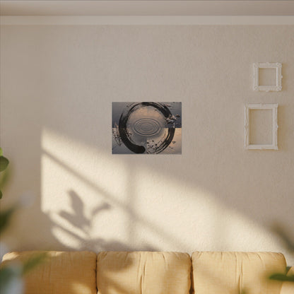 Winter Water Ripple Enso Canvas Art | Tranquil Decor