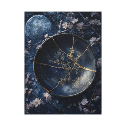 Cherry Blossom Winter Canvas Art | Kintsugi Philosophical Design