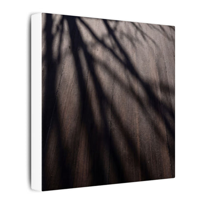 Dark Japandi Shadow Play in Dawn | Moody Minimal Canvas Art