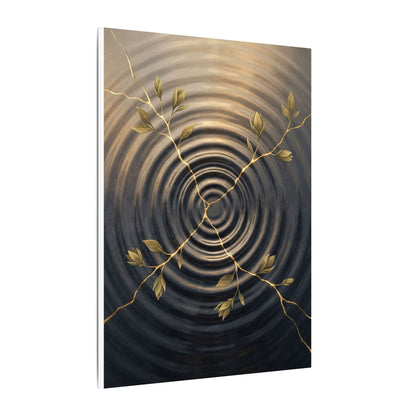 Kanso Water Ripple Canvas Art - Kintsugi Gold Vein