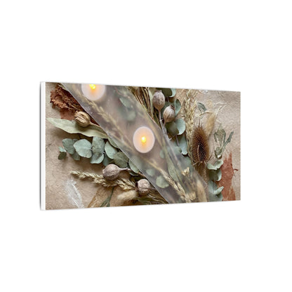 Candlelight Dried Flowers Canvas Art - Japandi Kanso