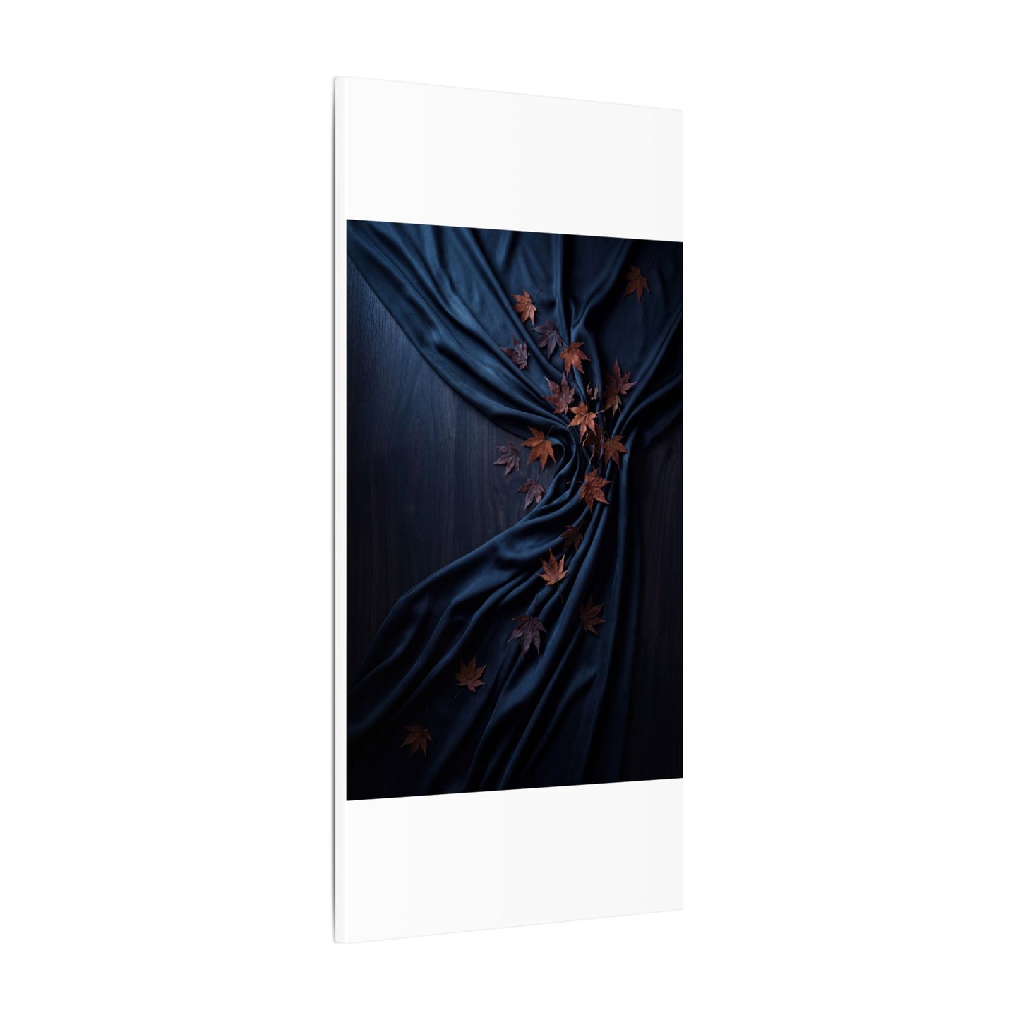 Silk Drape Autumn Canvas Art | Dark Japandi Sophisticated Design