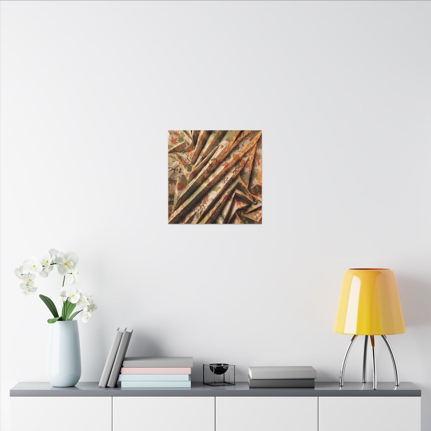 Paper Fold Autumn Canvas Art | Japandi Earthy Design