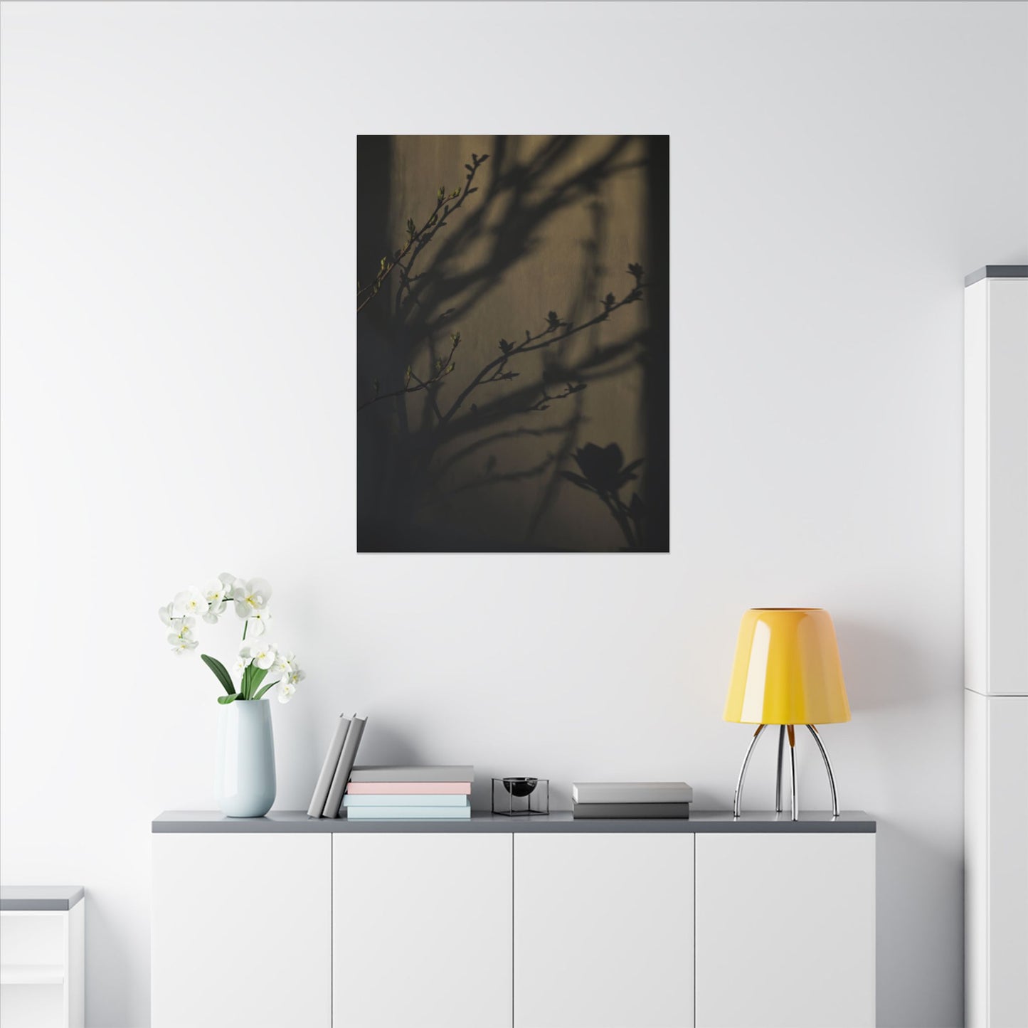 Seijaku Shadow Play Canvas Art - Dark Japandi Charcoal Ink