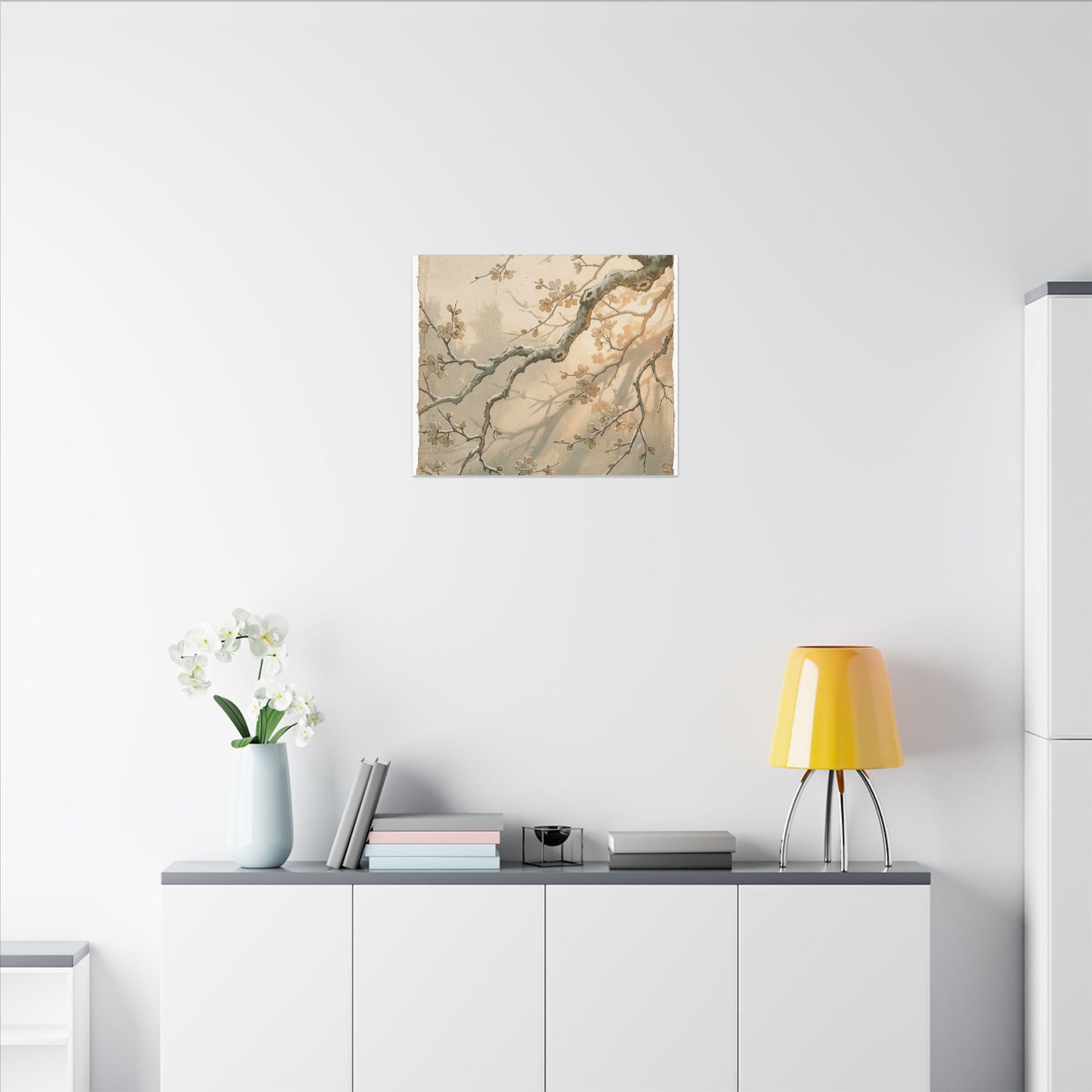 Cherry Blossom Canvas Art | Winter Japandi Japanese Pattern Art