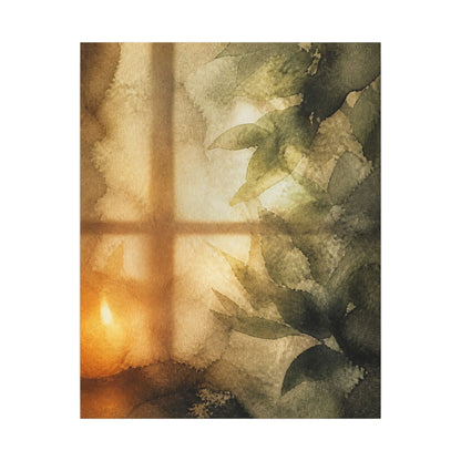 Cozy Shoji Screen Canvas Art - Watercolor Japandi
