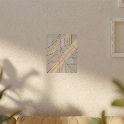 Shoji Screen Minimal Line Canvas Art | Warm Japandi Art