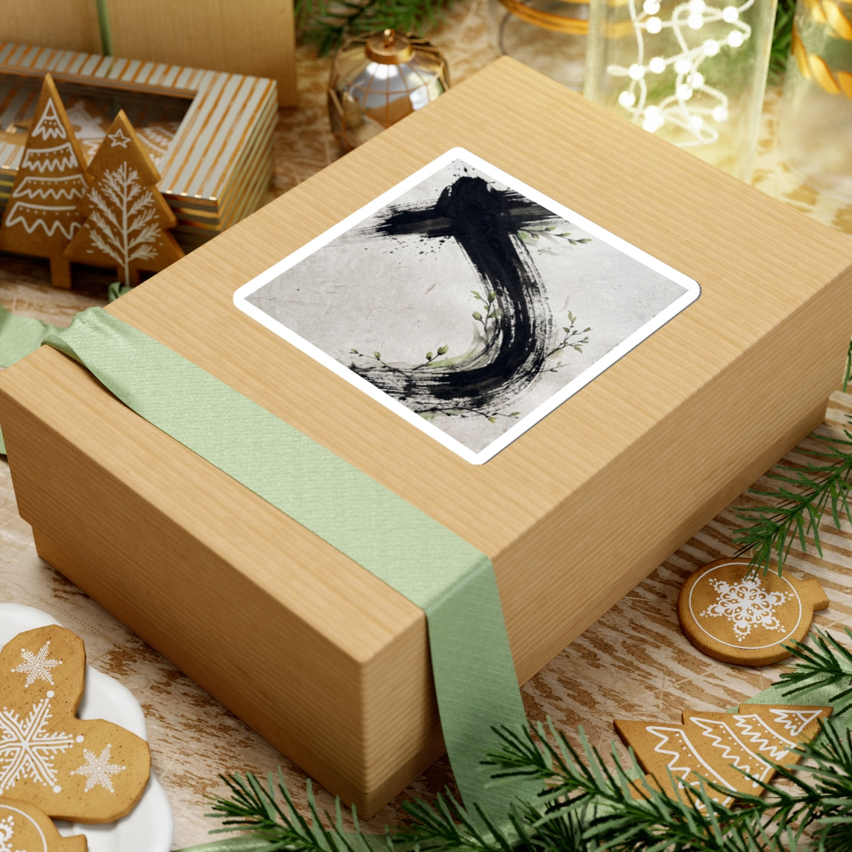 Spring Ink Brushstroke Moody Minimal Sticker | Sophisticated Decor