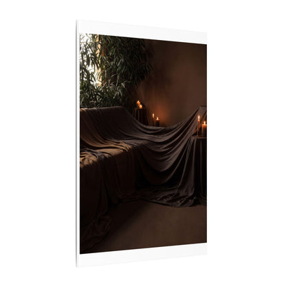 Candlelight Silk Drape Canvas Art - Dark Japandi Ma