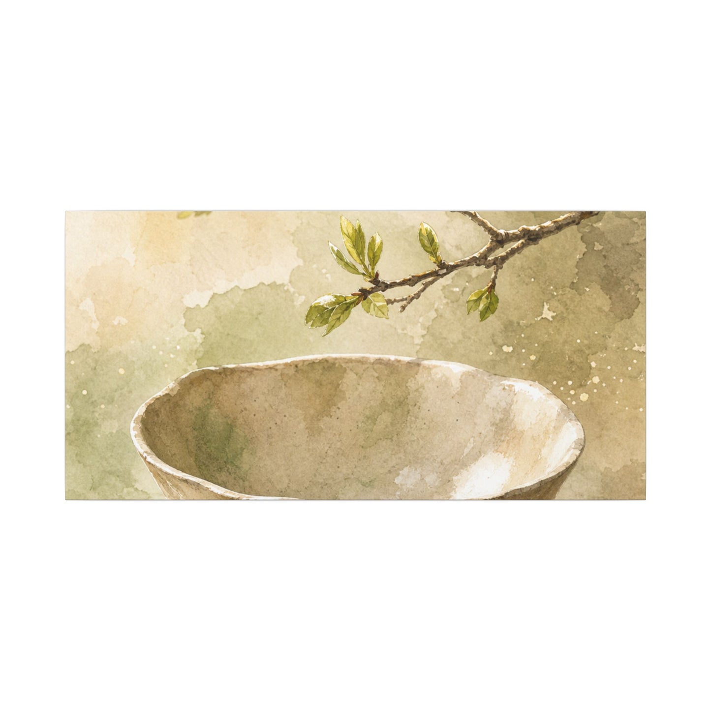 Warm Ceramic Bowl Canvas Art - Watercolor Japandi