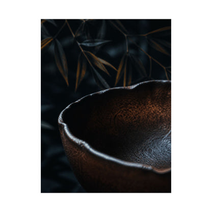 Moonlight Ceramic Bowl Wall Art Print - Dark Japandi Kanso