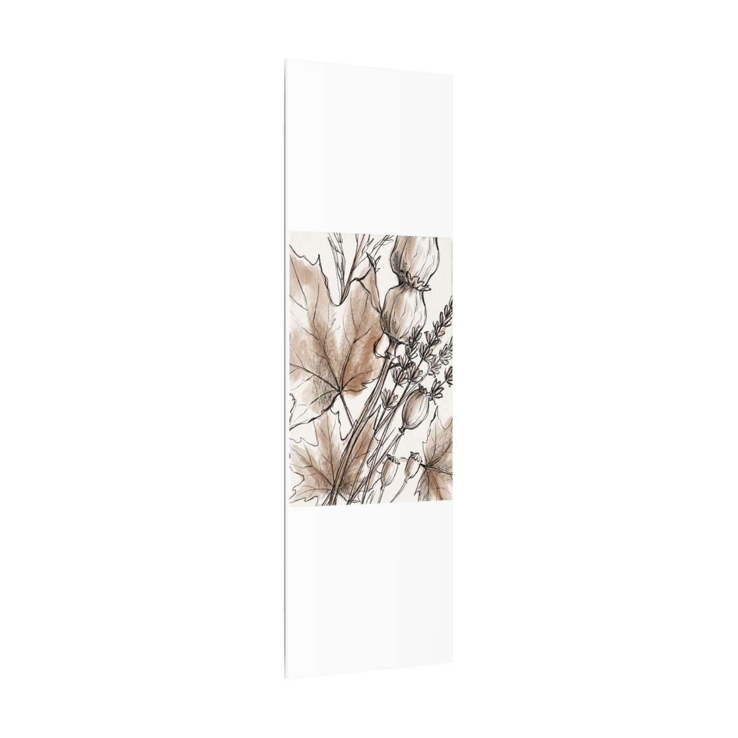 Neutral Dried Flowers Canvas Art - Minimal Line Japandi