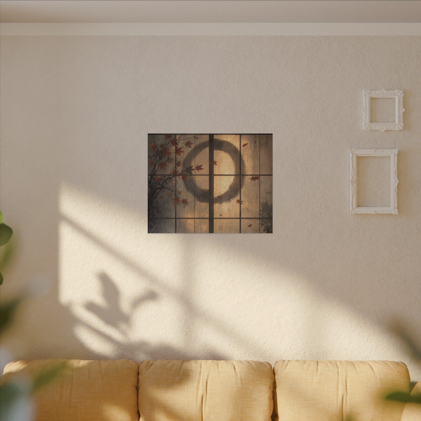 Shoji Screen Texture Canvas Art | Earthy Japandi Art
