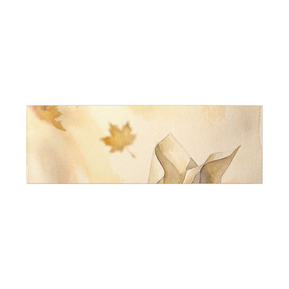 Japandi Paper Fold in Golden Hour | Watercolor Canvas Art