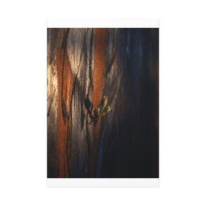 Rust Patina Charcoal Ink Canvas Art | Moody Dark Japandi Art