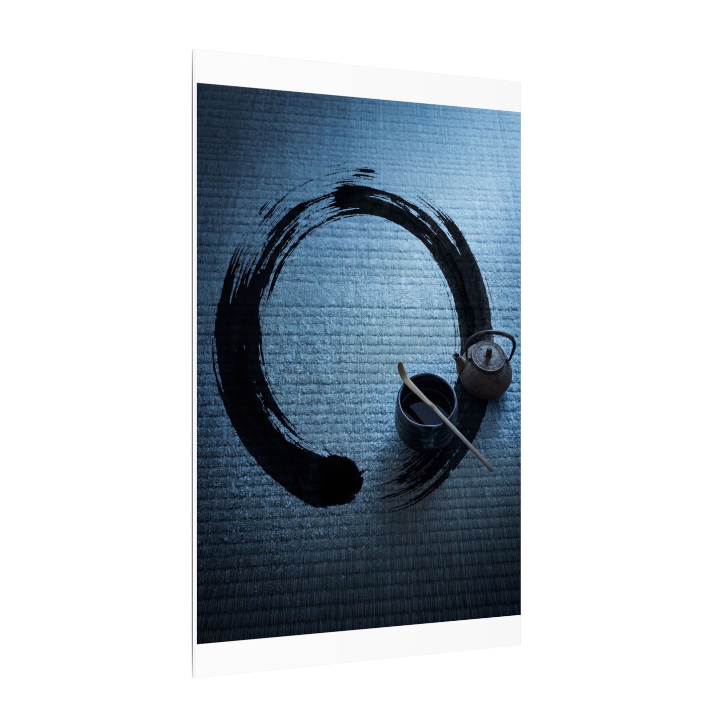 Winter Tea Ceremony Enso Canvas Art | Peaceful Decor