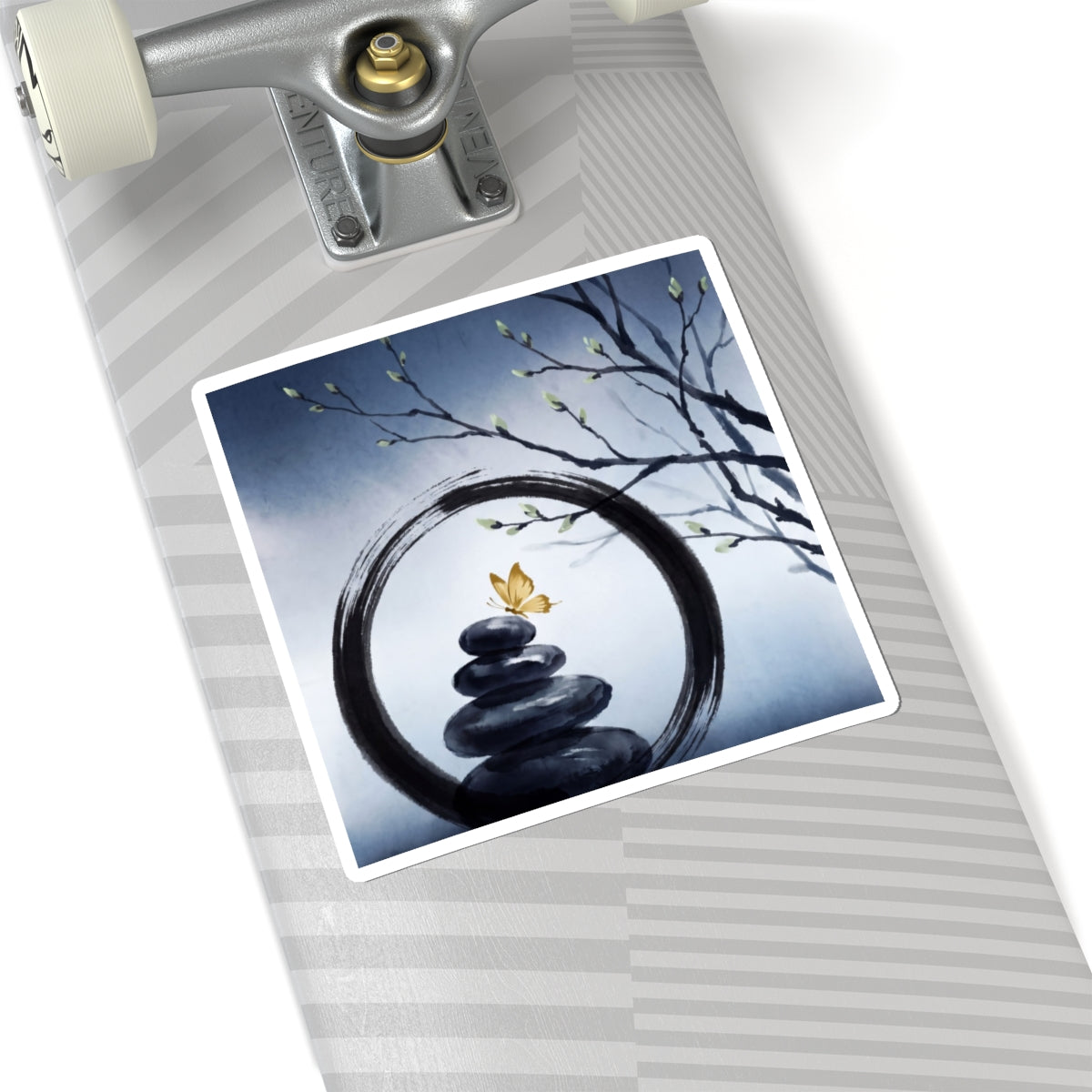 Dawn River Stones Sticker - Zen Datsuzoku Art Print