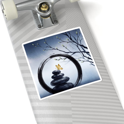 Dawn River Stones Sticker - Zen Datsuzoku Art Print