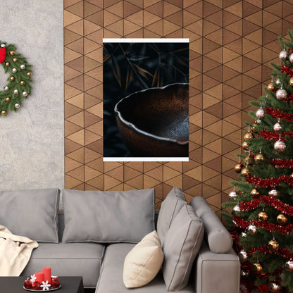 Moonlight Ceramic Bowl Wall Art Print - Dark Japandi Kanso