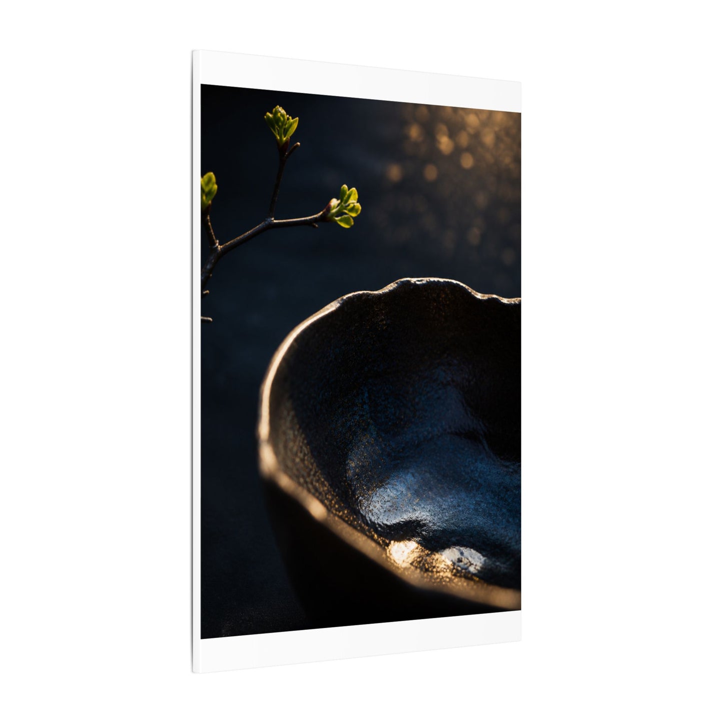 Ma Ceramic Bowl Canvas Art - Dark Japandi Shadow Zen