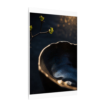 Ma Ceramic Bowl Canvas Art - Dark Japandi Shadow Zen