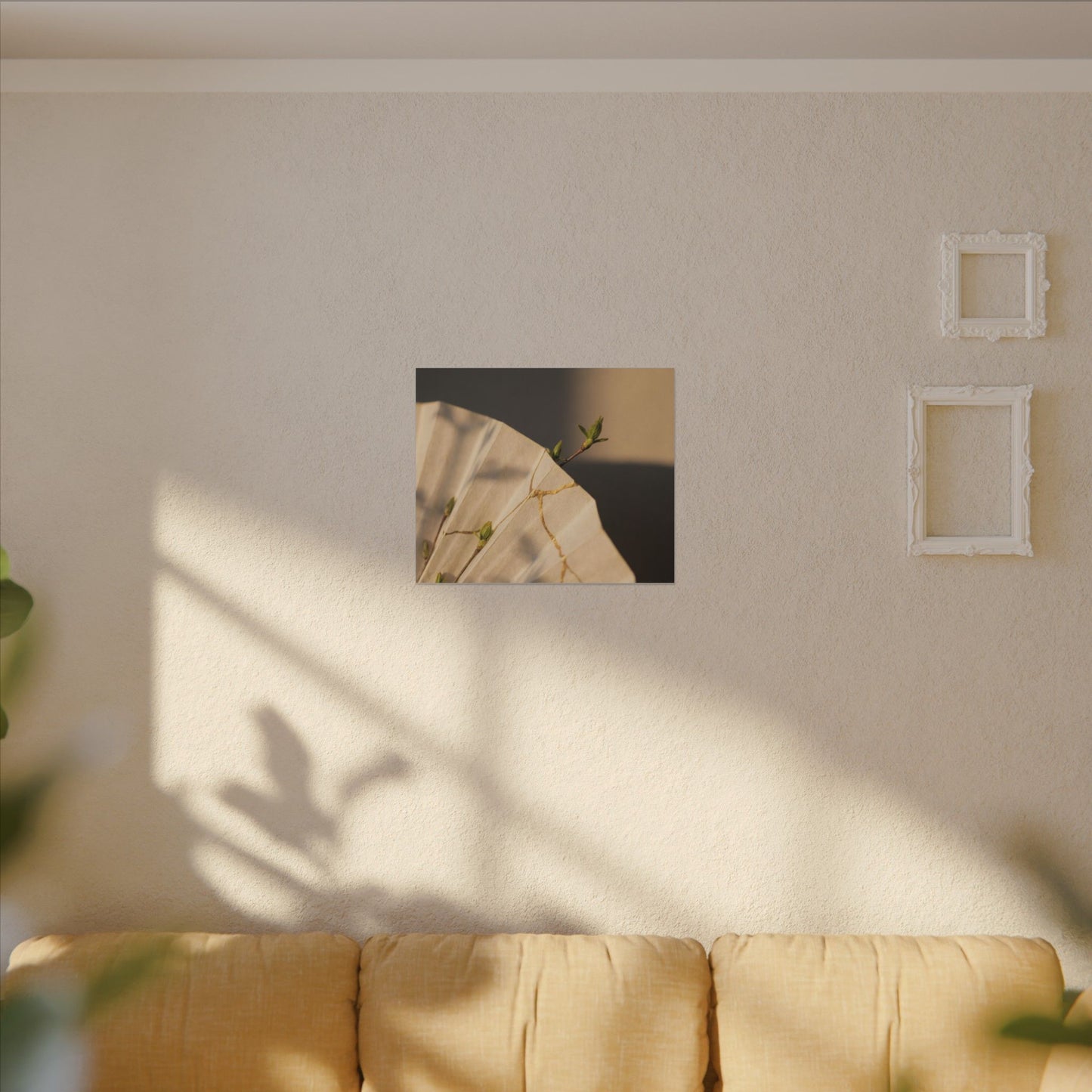 Paper Fold Gold Vein Canvas Art | Healing Kintsugi Art